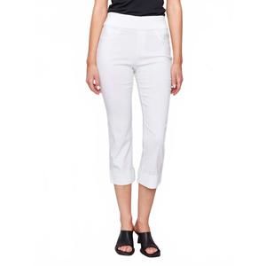 NEW CHARLIE B stretch pull-on capri pants in white
